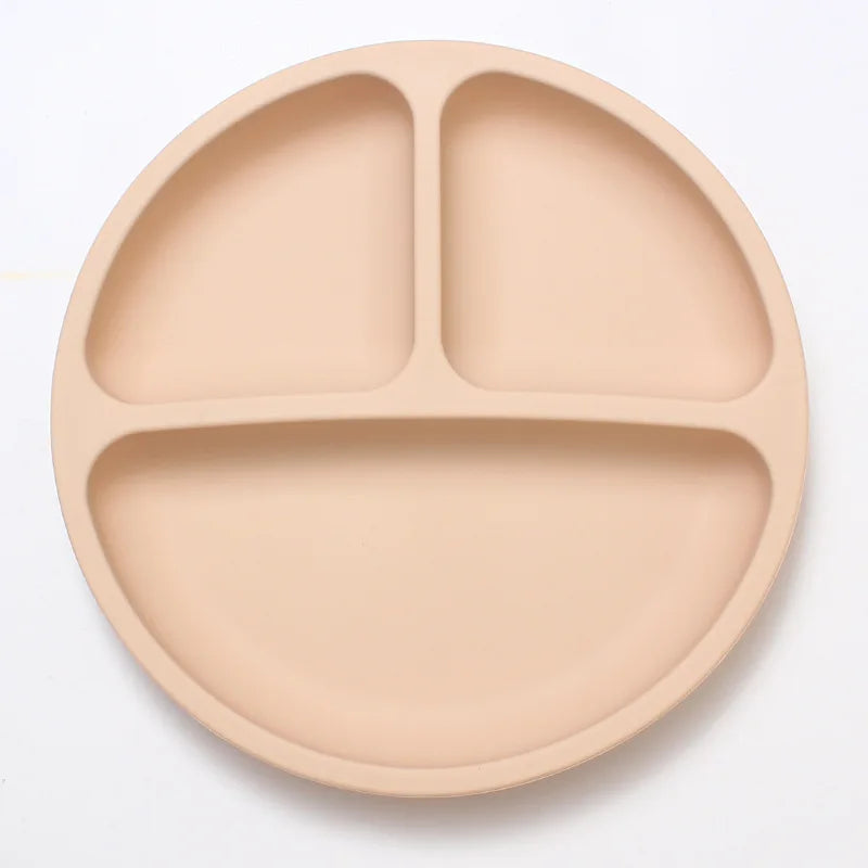 Assiette bébé compartimentée en silicone alimentaire – Avec ventouse, sans BPA