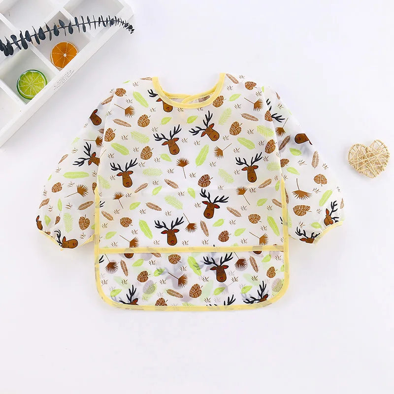 Bavoir imperméable à manches longues – Bébé & enfant (6 mois à 6 ans) | Repas & activités artistiques