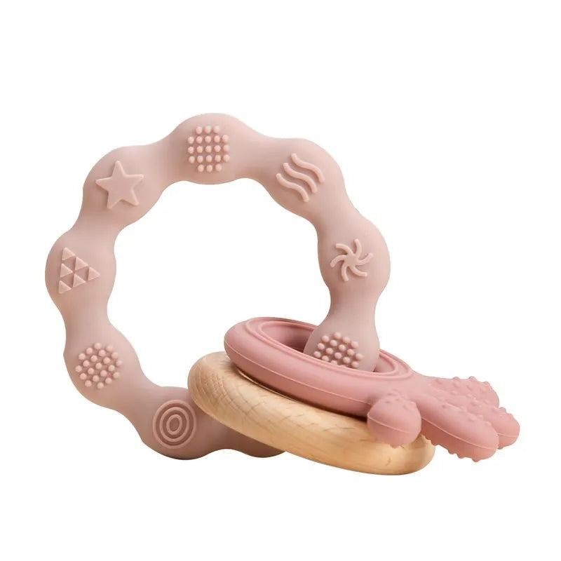 Hochet de dentition en silicone – jouet sensoriel pour bébé
