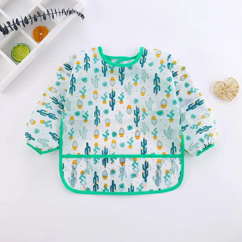 Bavoir imperméable à manches longues – Bébé & enfant (6 mois à 6 ans) | Repas & activités artistiques