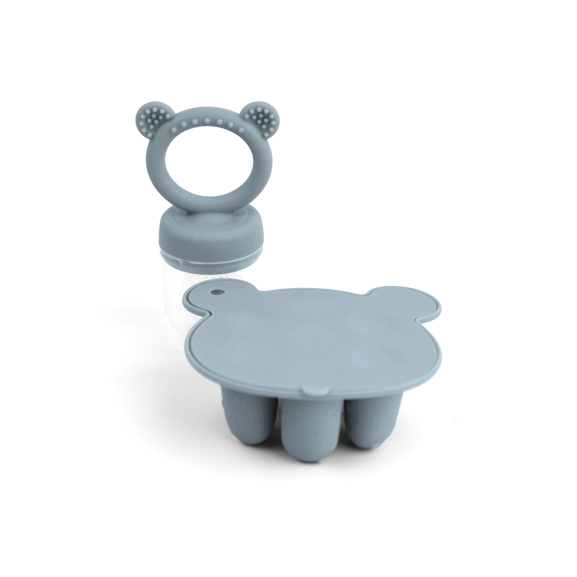 Moule silicone multifonction bébé – Tétine grignoteuse + bac de congélation ourson pour lait maternel, fruits ou purées