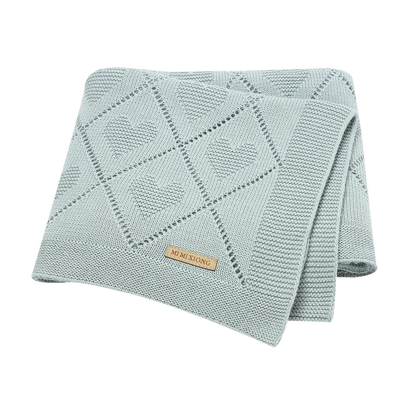 Couverture bébé douce en coton tricoté - (0-24 mois)