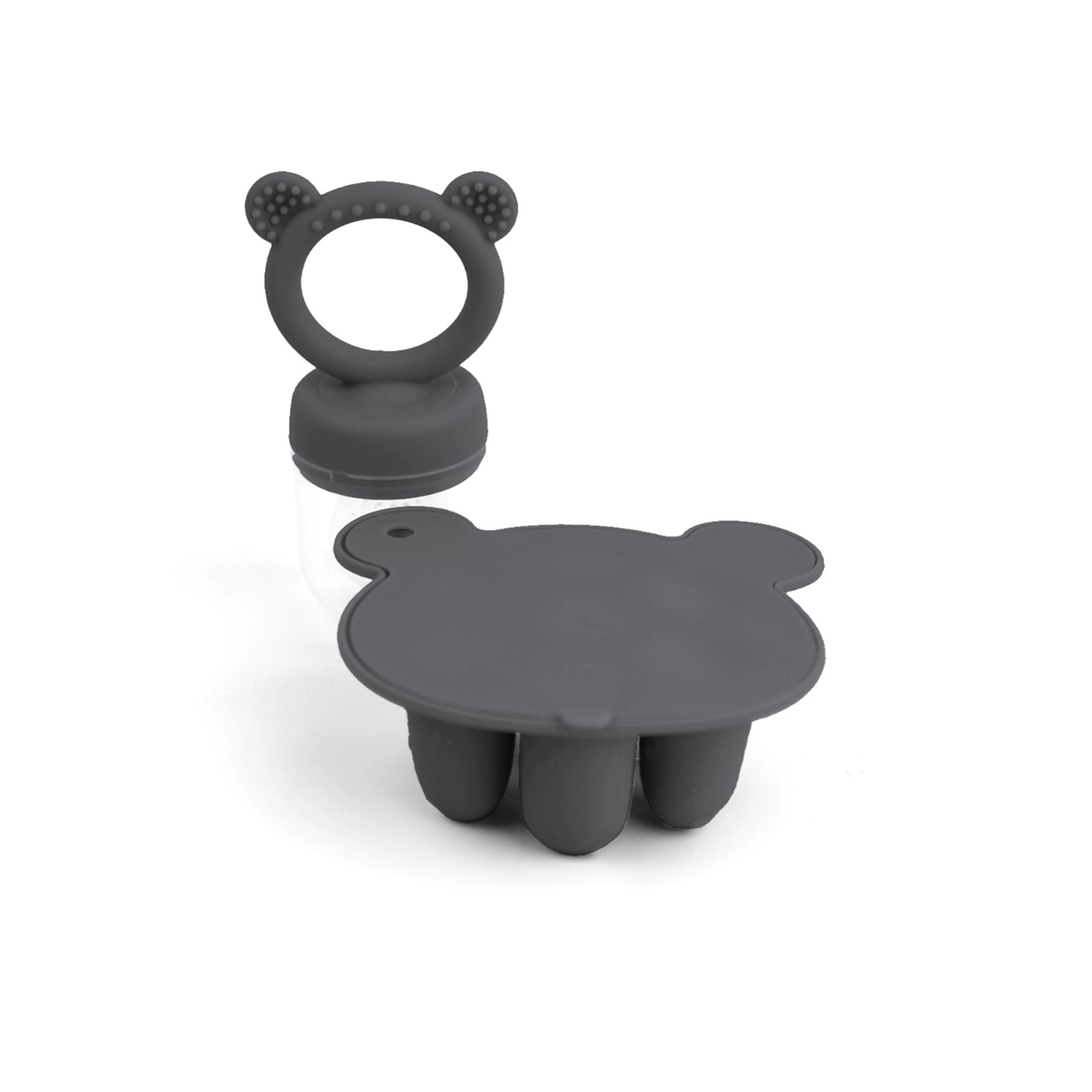 Moule silicone multifonction bébé – Tétine grignoteuse + bac de congélation ourson pour lait maternel, fruits ou purées