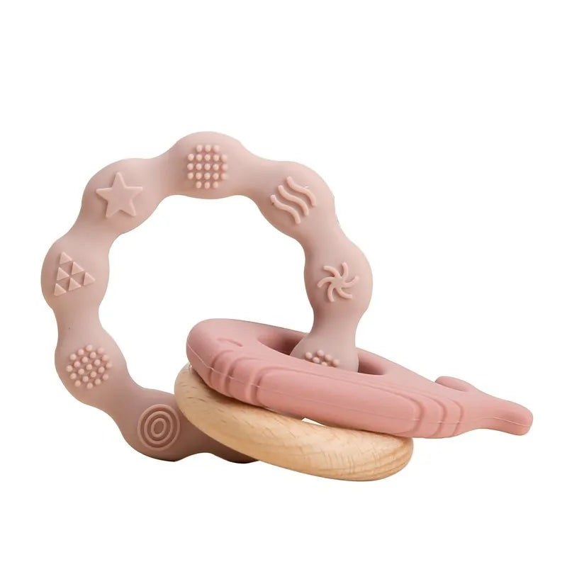 Hochet de dentition en silicone – jouet sensoriel pour bébé