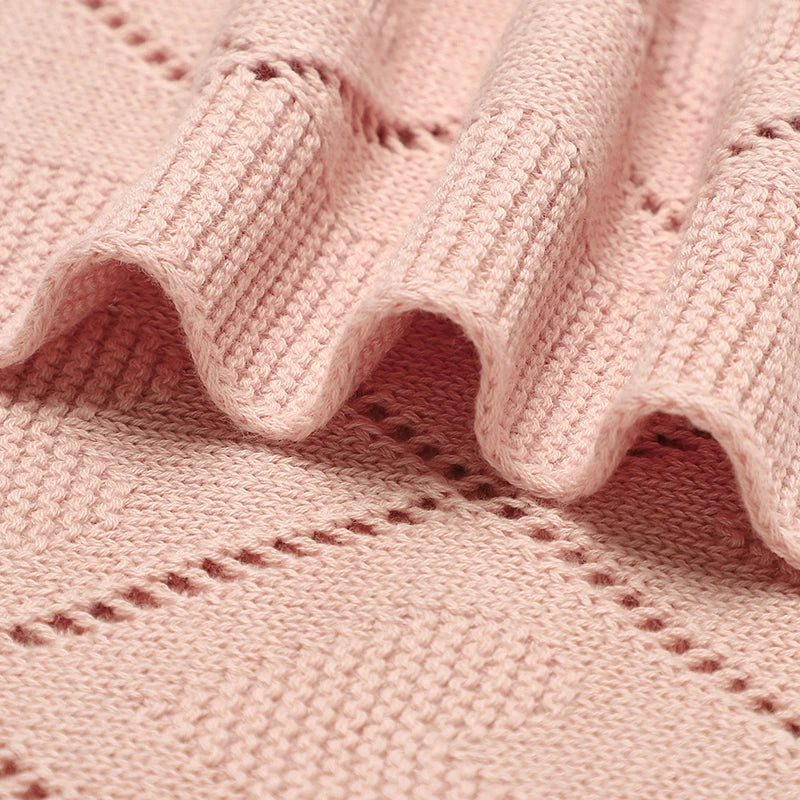 Couverture bébé douce en coton tricoté - (0-24 mois)