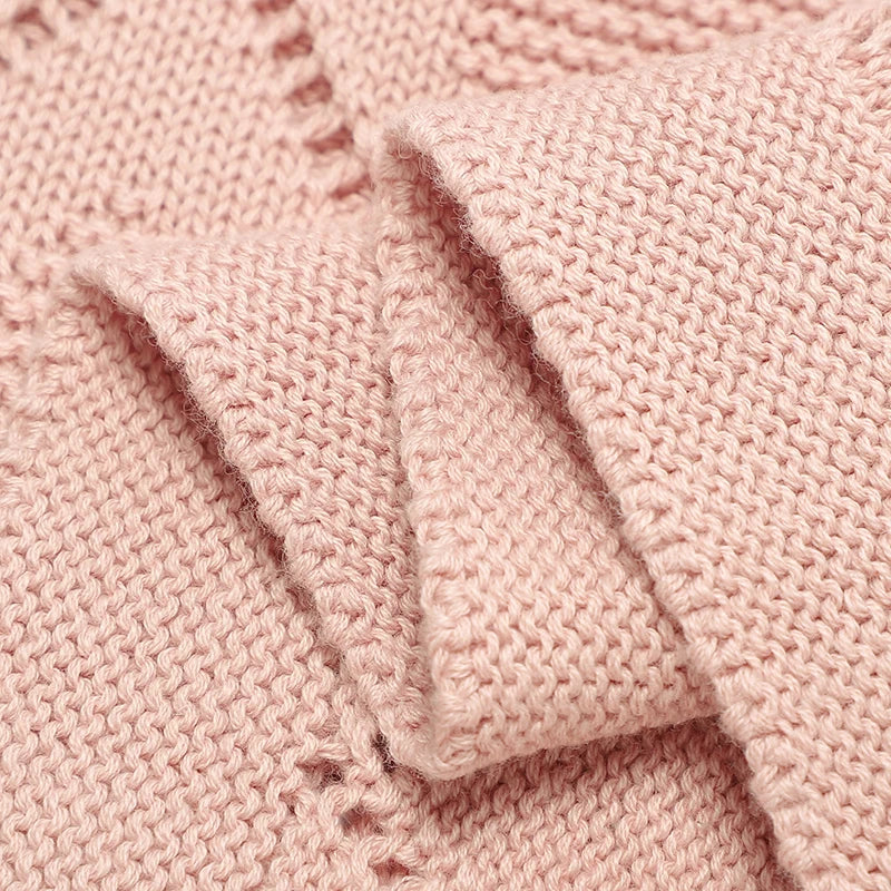 Couverture bébé douce en coton tricoté - (0-24 mois)