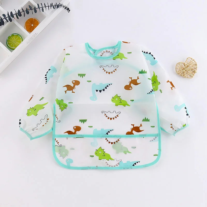 Bavoir imperméable à manches longues – Bébé & enfant (6 mois à 6 ans) | Repas & activités artistiques