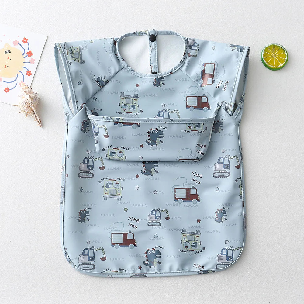 Bavoir bébé imperméable sans manches – Ultra doux, léger et facile à nettoyer