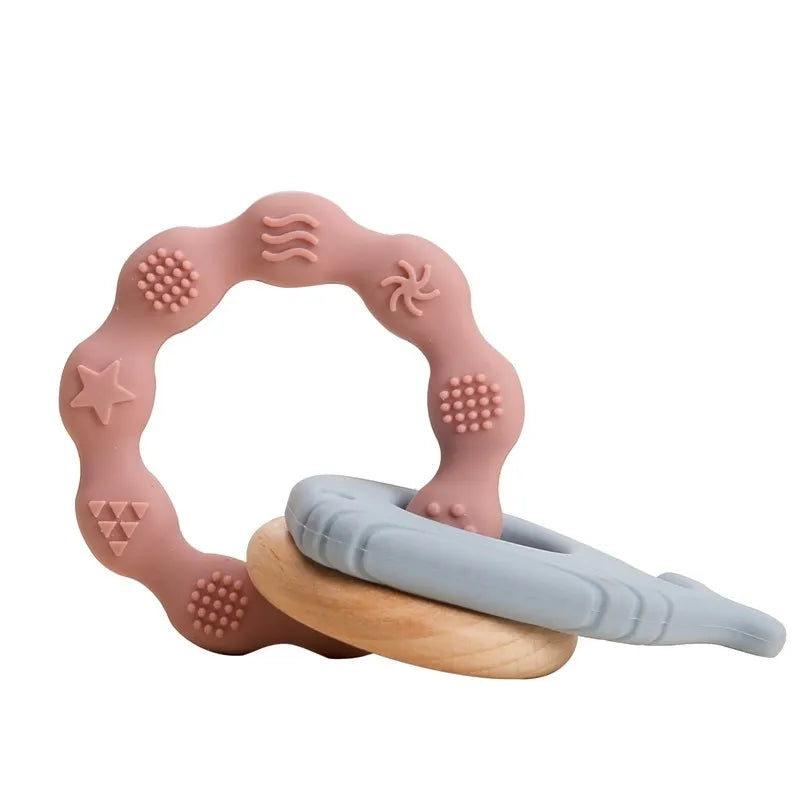 Hochet de dentition en silicone – jouet sensoriel pour bébé