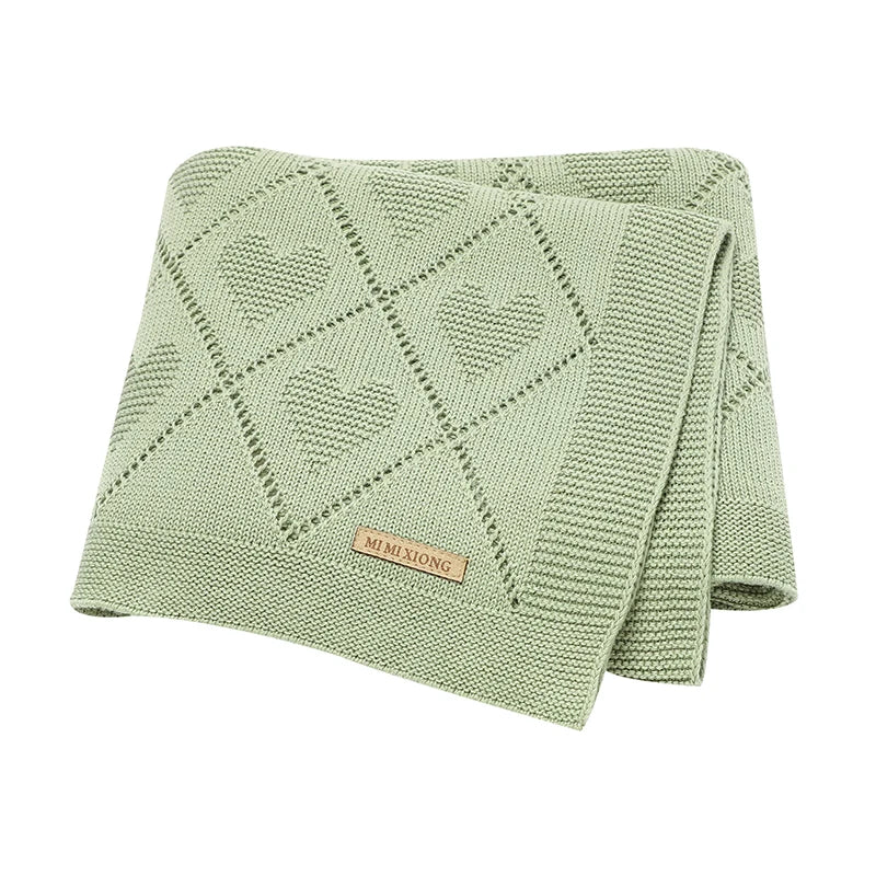 Couverture bébé douce en coton tricoté - (0-24 mois)
