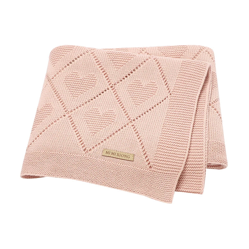 Couverture bébé douce en coton tricoté - (0-24 mois)