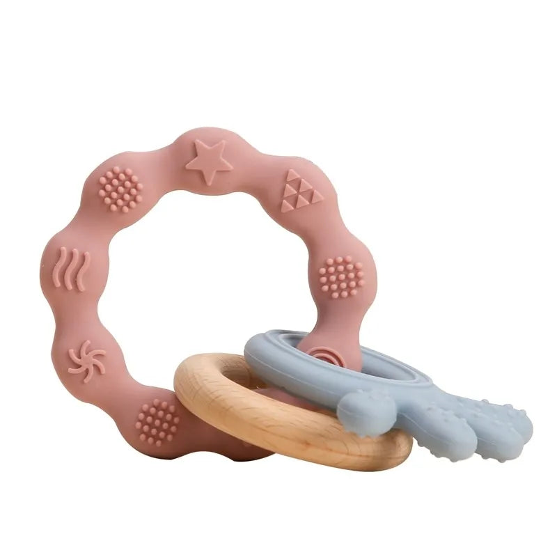 Hochet de dentition en silicone – jouet sensoriel pour bébé