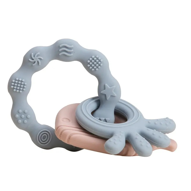 Hochet de dentition en silicone – jouet sensoriel pour bébé