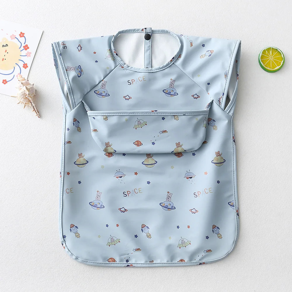 Bavoir bébé imperméable sans manches – Ultra doux, léger et facile à nettoyer