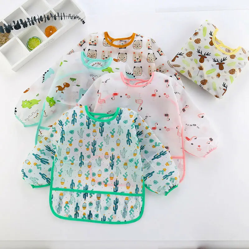 Bavoir imperméable à manches longues – Bébé & enfant (6 mois à 6 ans) | Repas & activités artistiques