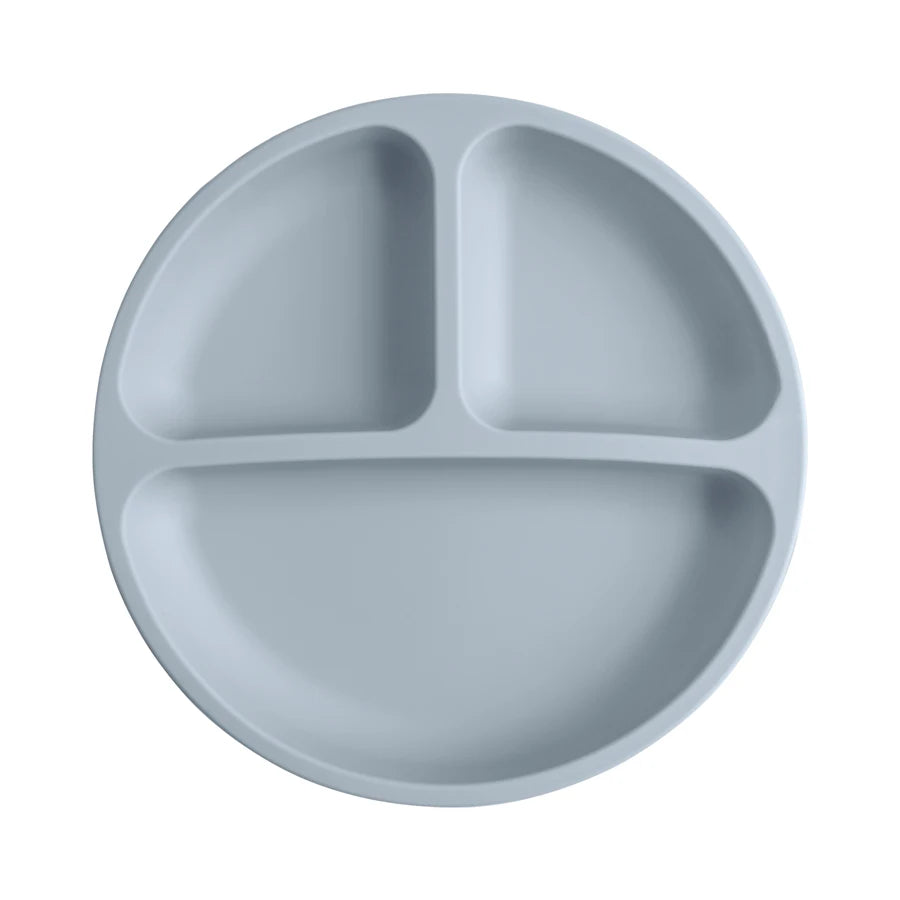 Assiette bébé en silicone avec ventouse – Couleur unie, sans BPA, pour repas d’apprentissage