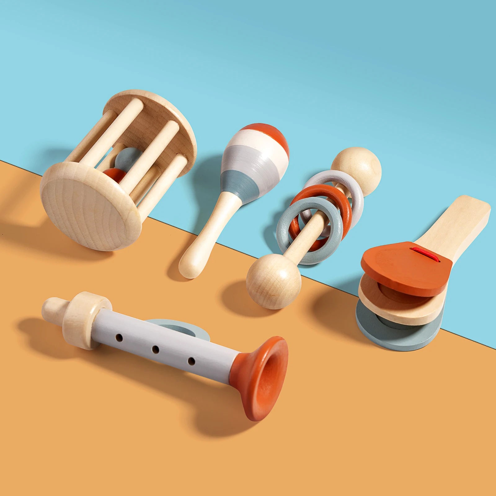 Jouet musical Montessori – Instruments en bois naturel