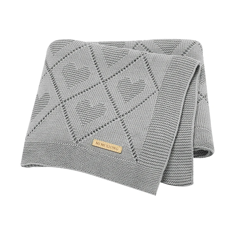 Couverture bébé douce en coton tricoté - (0-24 mois)